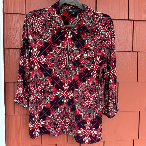 Tommy Hilfiger Half Zip Blouse - Picture 1 of 3
